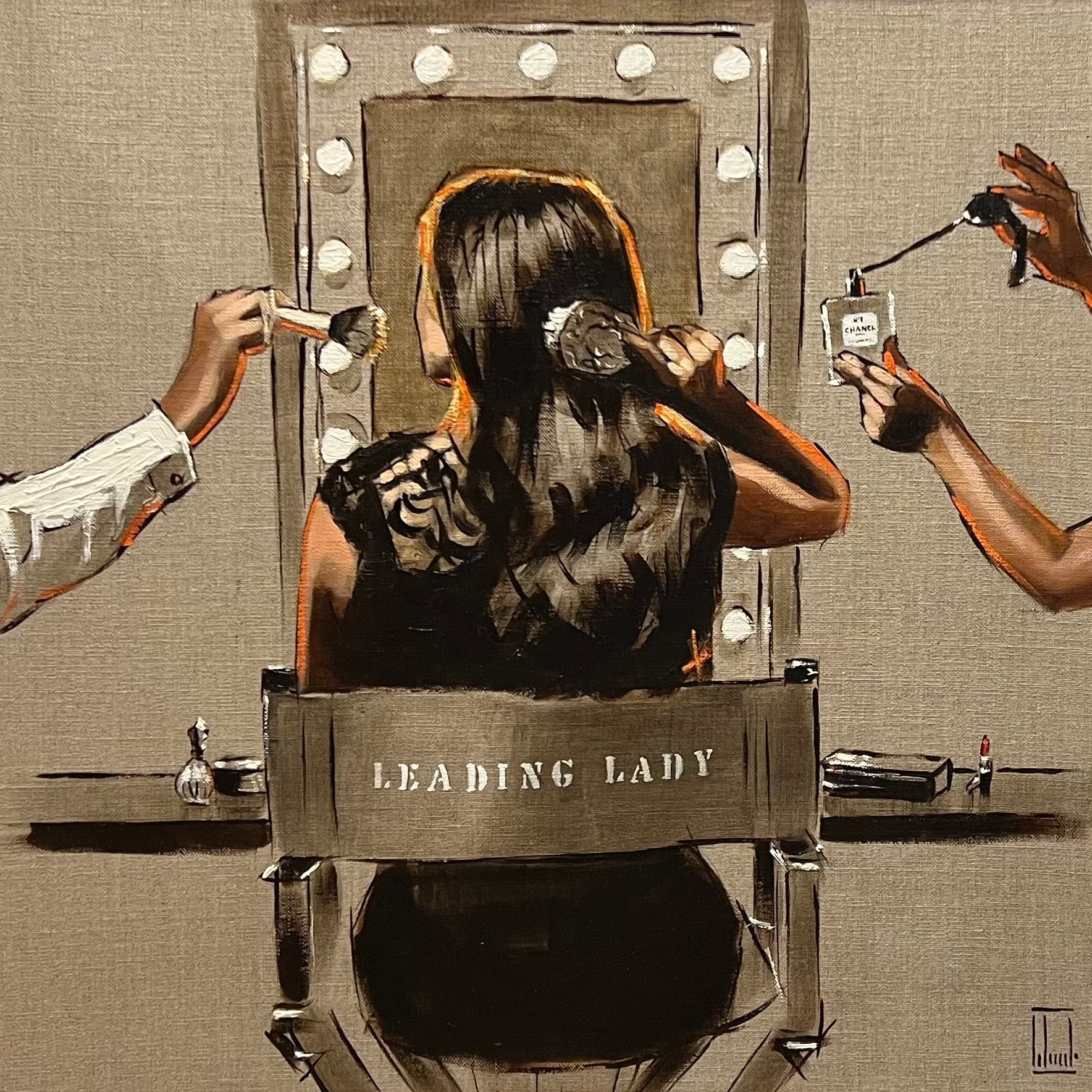 Leading lady original oil sketch on linen by Cardiff artist Richard Blunt. Available from The Acorn Gallery in Pocklington. Visit us or shop online. Or call us on 01759 307652. 