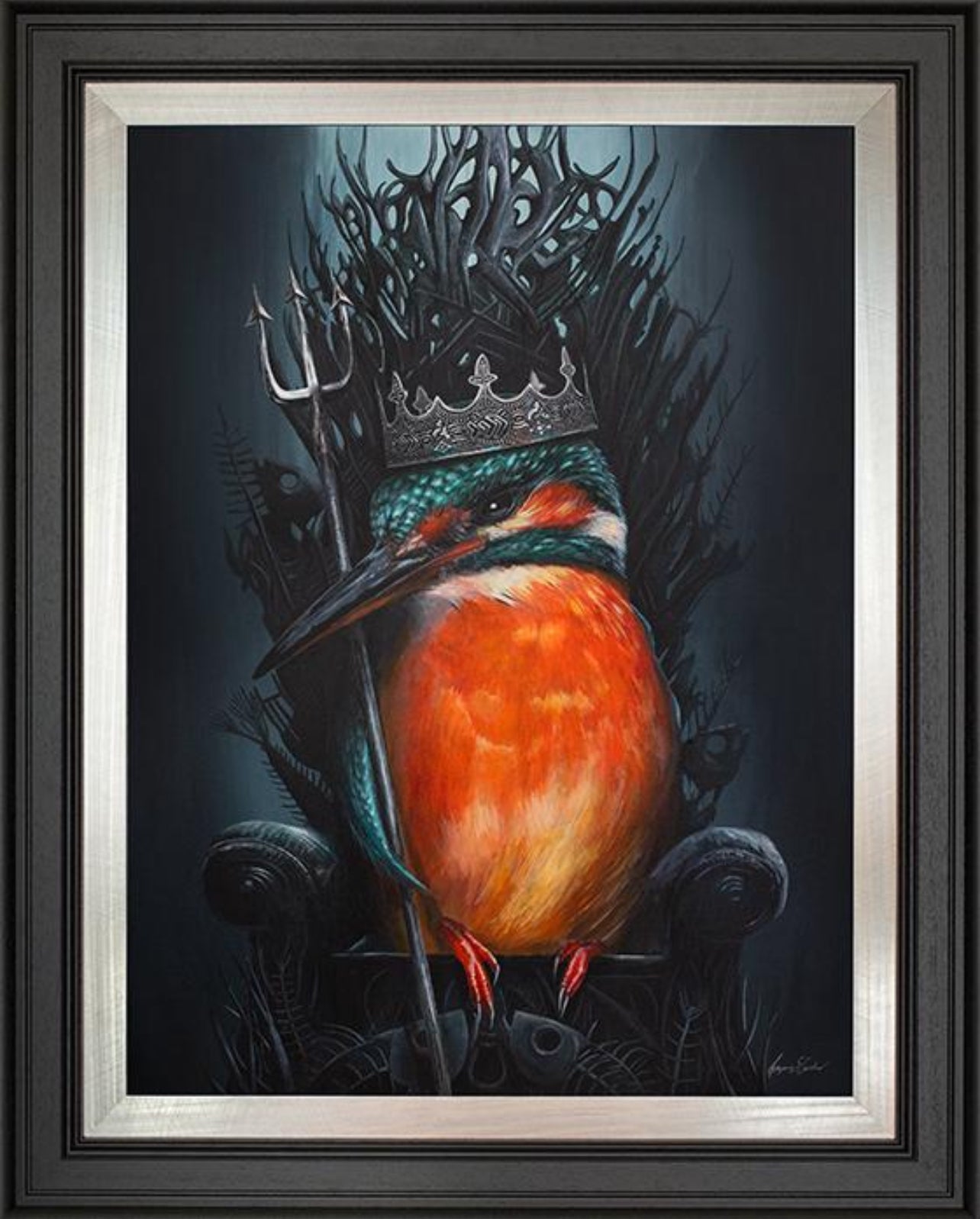 Angus Gardner The Throne Of Halcyon Kingfisher Original Painting  - The Acorn Gallery, Pocklington 