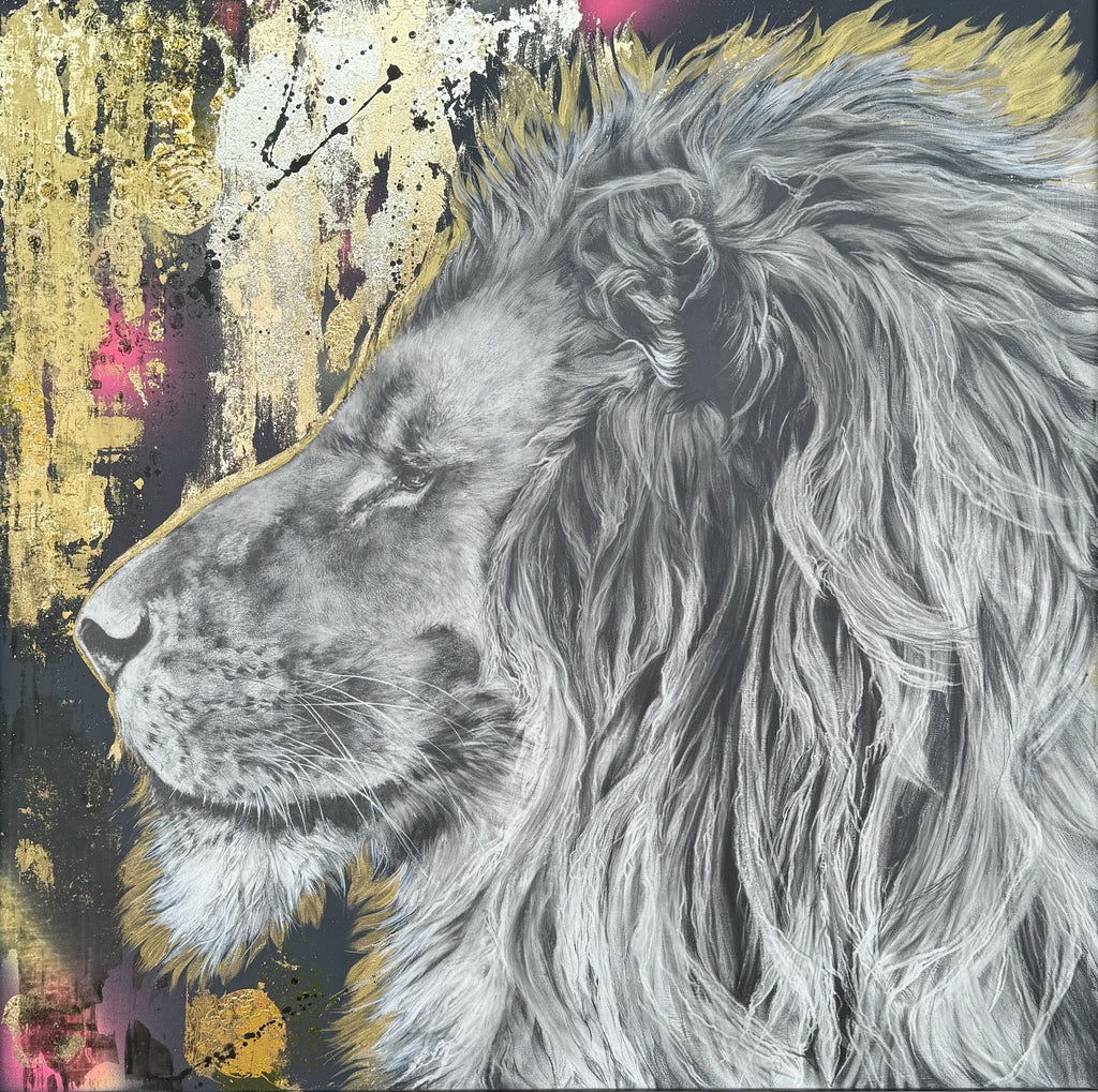 Lion Original Painting by Abbie Hulson - The Acorn Gallery, Pocklington