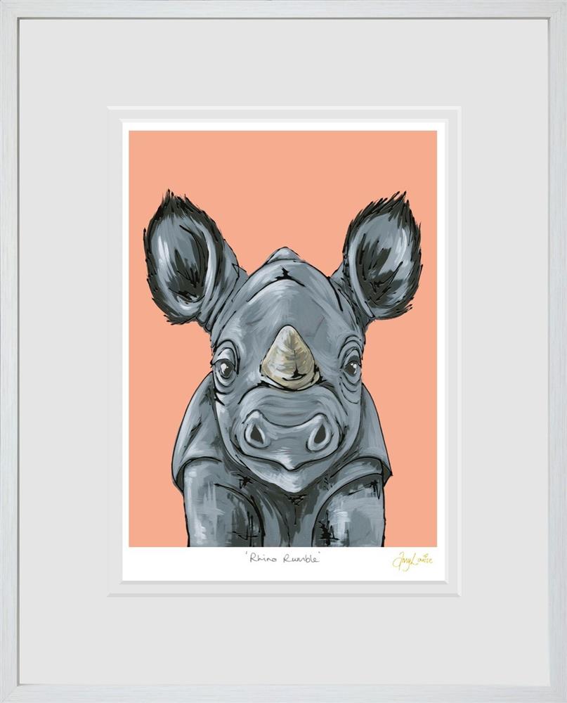 Amy Louise Rhino Rumble Paper Print - The Acorn Gallery, Pocklington