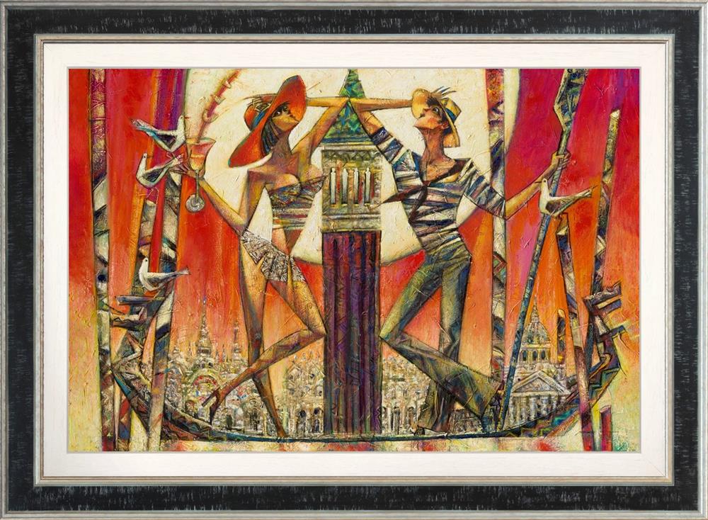 Silent Gondoliers Hand Embellished Canvas by Andrei Protsouk