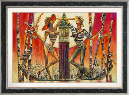Andrei Protsouk Silent Gondoliers Hand Embellished Canvas from The Acorn Gallery, Pocklington