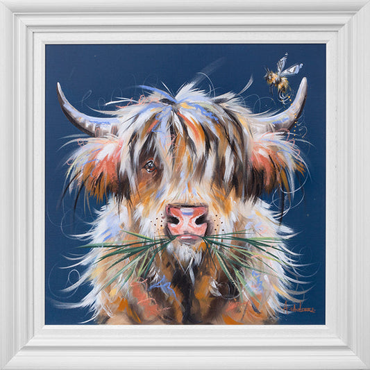 Ashley Saunders Bloo Moo Original available from The Acorn Gallery, Pocklington