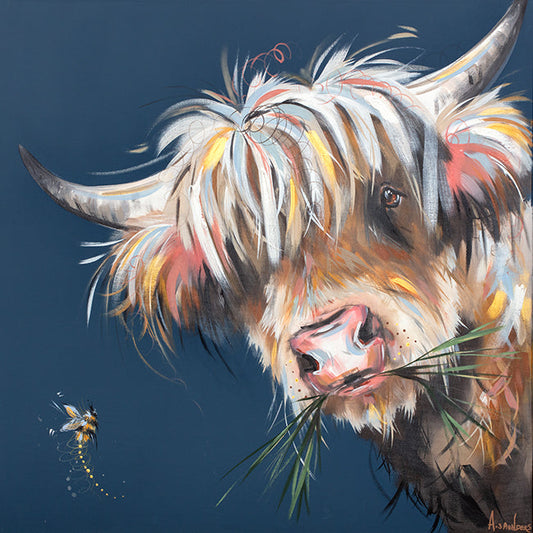 Ashley Saunders Blue Moo - The Acorn Gallery, Pocklington
