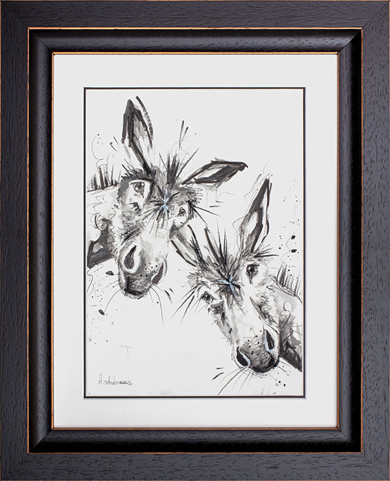 Ashley Saunders Side By Side Charcoal Original Sketch - The Acorn Gallery, Pocklington