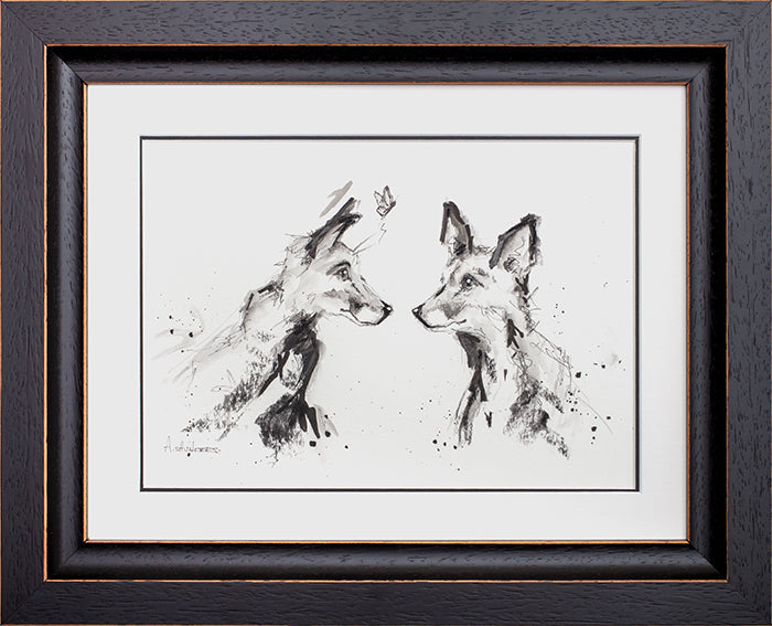 Ashley Saunders You Give Me Butterflies Charcoal Original Sketch - The Acorn Gallery, Pocklington