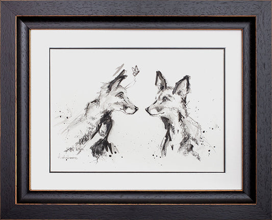 Ashley Saunders You Give Me Butterflies Charcoal Original Sketch - The Acorn Gallery, Pocklington