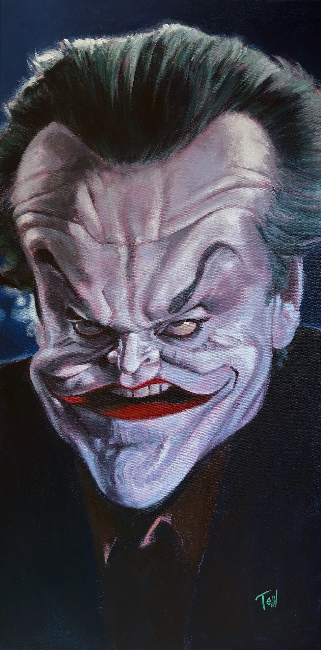 Adrian Teal Jack Nicholson as The Joker Original available from The Acorn Gallery, Pocklington
