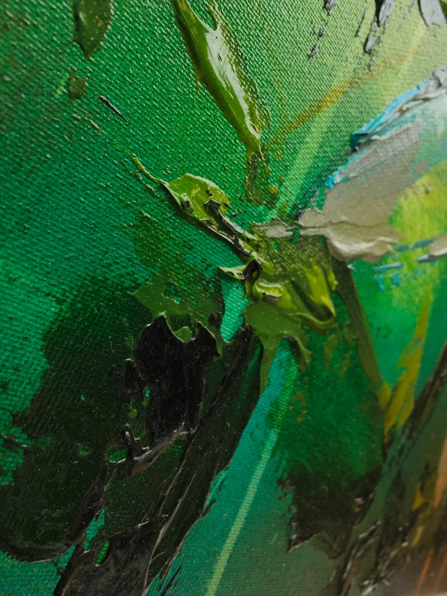 A Stephen Simpson framed original painting of blue flowers, titled Azure Symphony. Availableat The Acorn Gallery, Pocklington. Shop online or call us on 01759 307652.