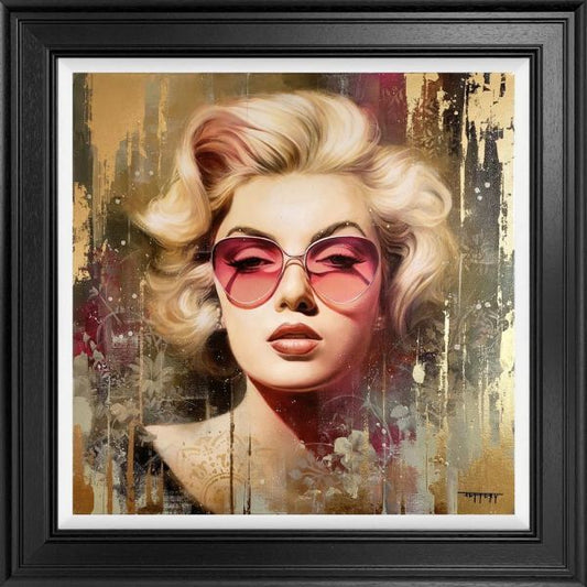 A Vision In Pink (Marilyn Monroe) Hand Embellished Canvas by Ben Jeffery NEW