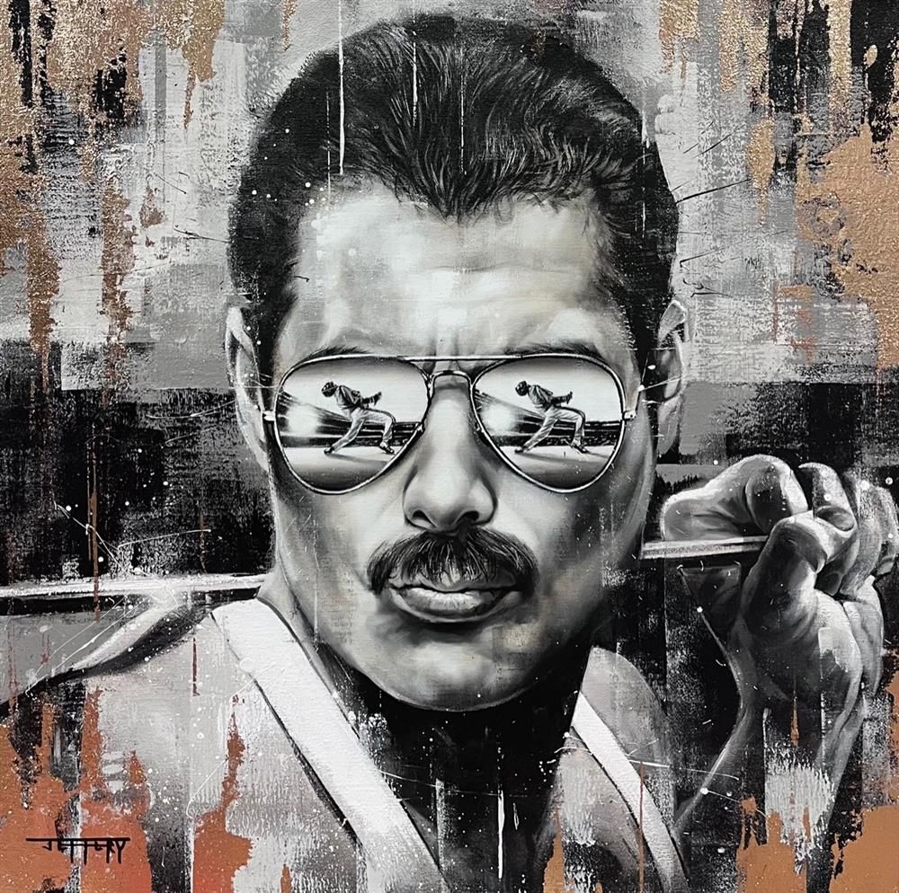 Don't Stop Me Now! Hand Embellished Canvas by Ben Jeffery