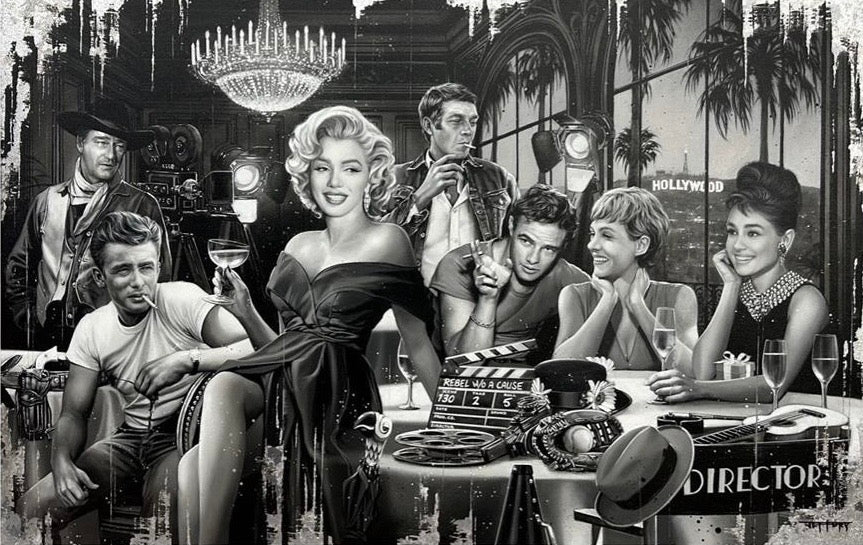 Ben Jeffery Hollywood Hall Of Fame Hand Embellished Canvas - The Acorn Gallery, Pocklington