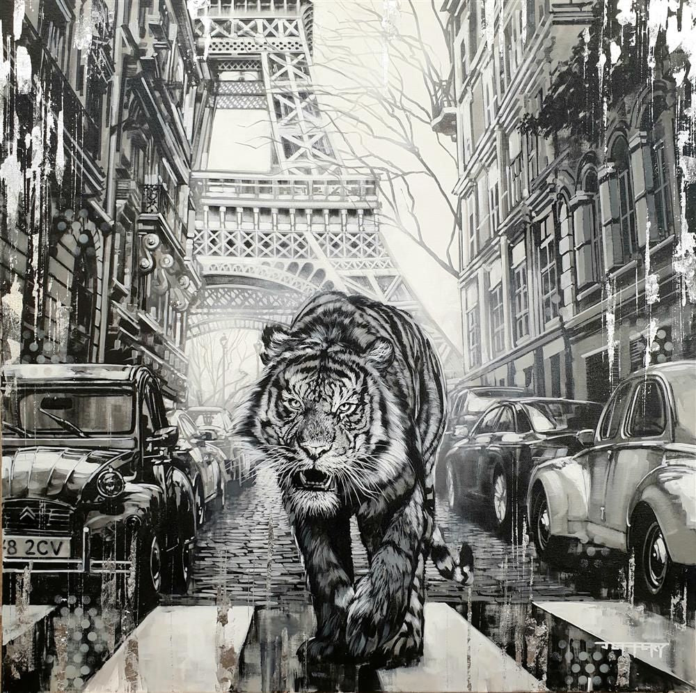 Urban Hunter Hand Embellished Canvas by Ben Jeffery