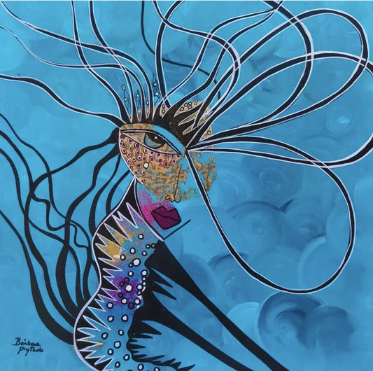 Barbara Pintado Blue Soul Original available from The Acorn Gallery, Pocklington