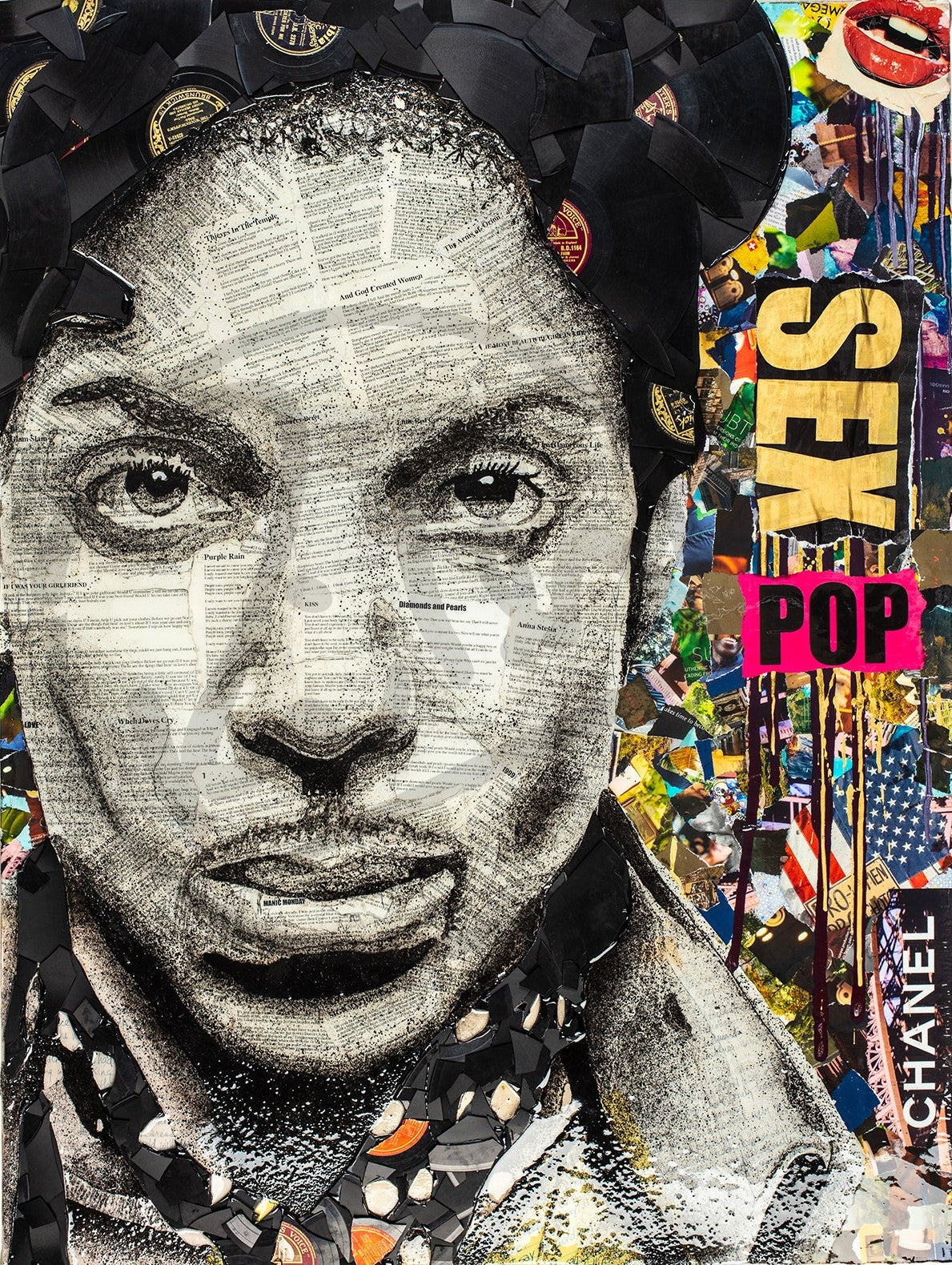 Ben Riley Sex Pop Prince Hand Embellished Canvas - The Acorn Gallery, Pocklington