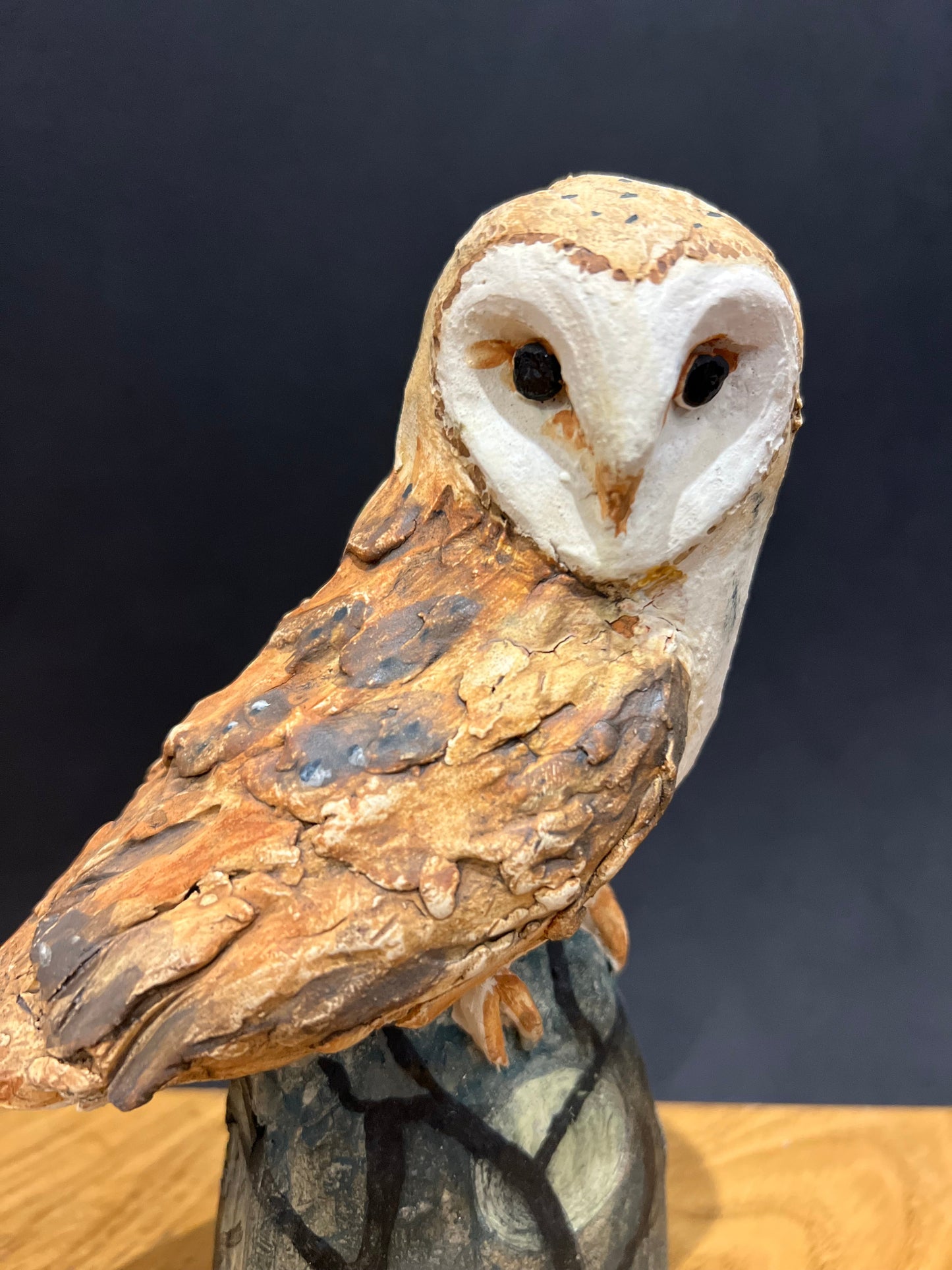 Barn Owl Sculpture by Christine Cummings Studio ORIGINAL - The Acorn Gallery, Pocklington. Call us on 01759 307652 or shop online. Delivery available.