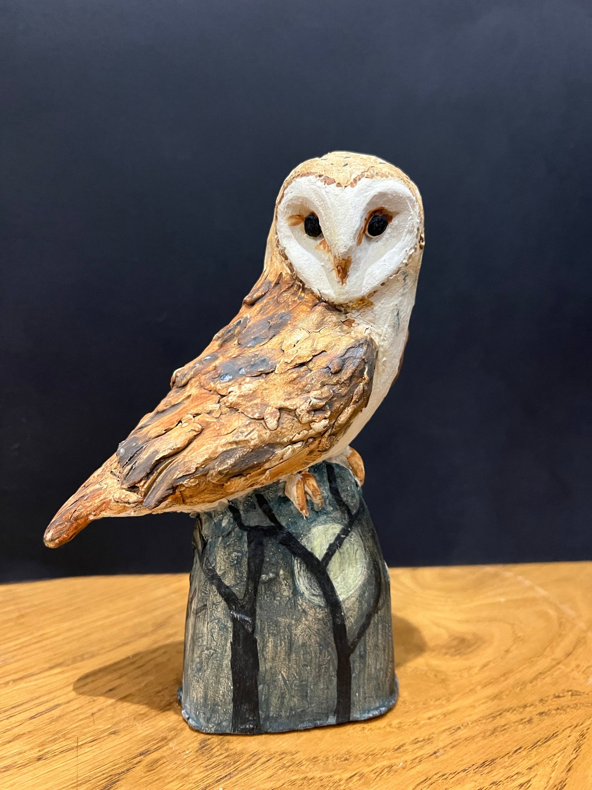 Barn Owl Sculpture by Christine Cummings Studio ORIGINAL - The Acorn Gallery, Pocklington. Call us on 01759 307652 or shop online. Delivery available.