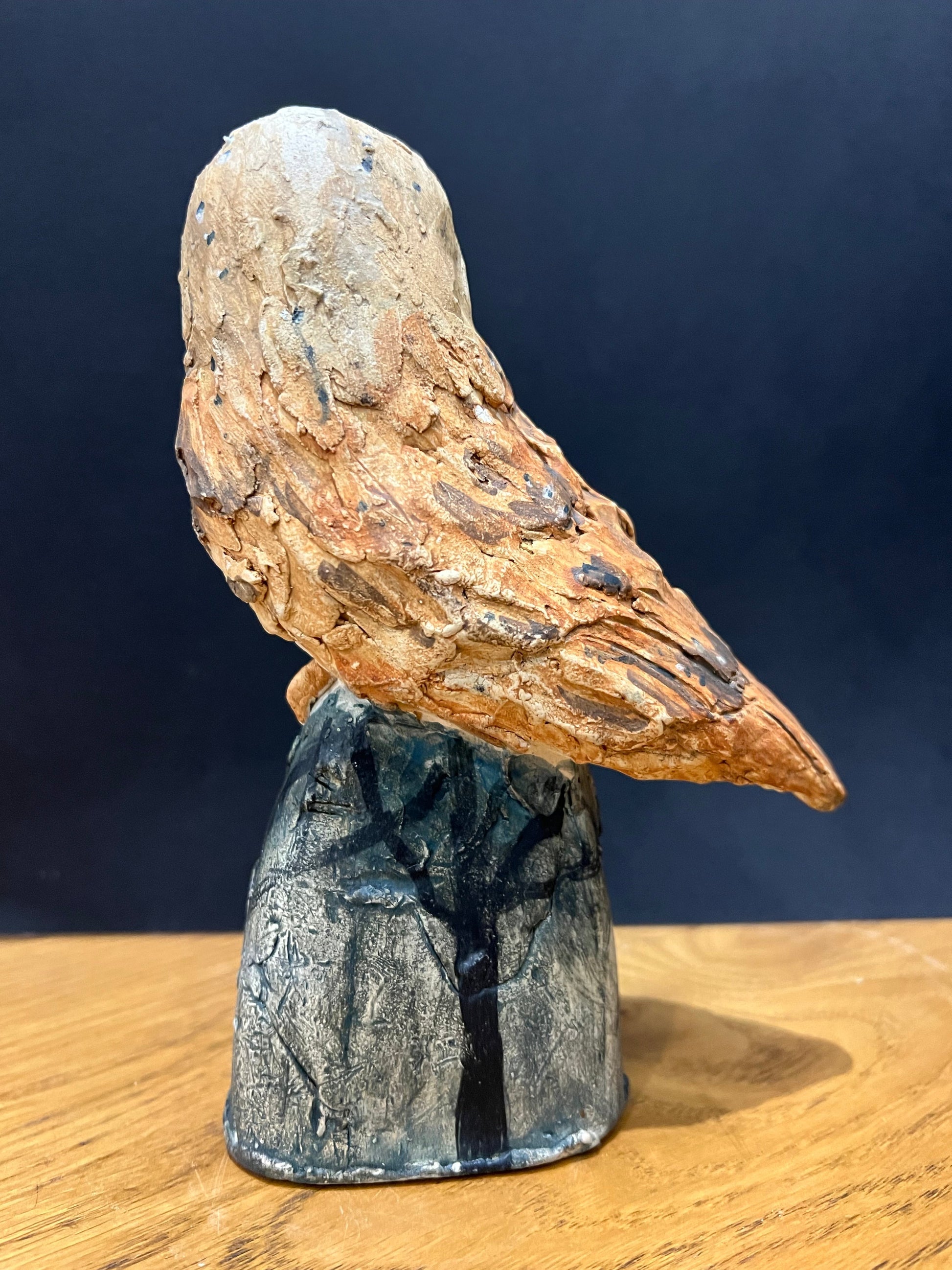 Barn Owl Sculpture by Christine Cummings Studio ORIGINAL - The Acorn Gallery, Pocklington. Call us on 01759 307652 or shop online. Delivery available.