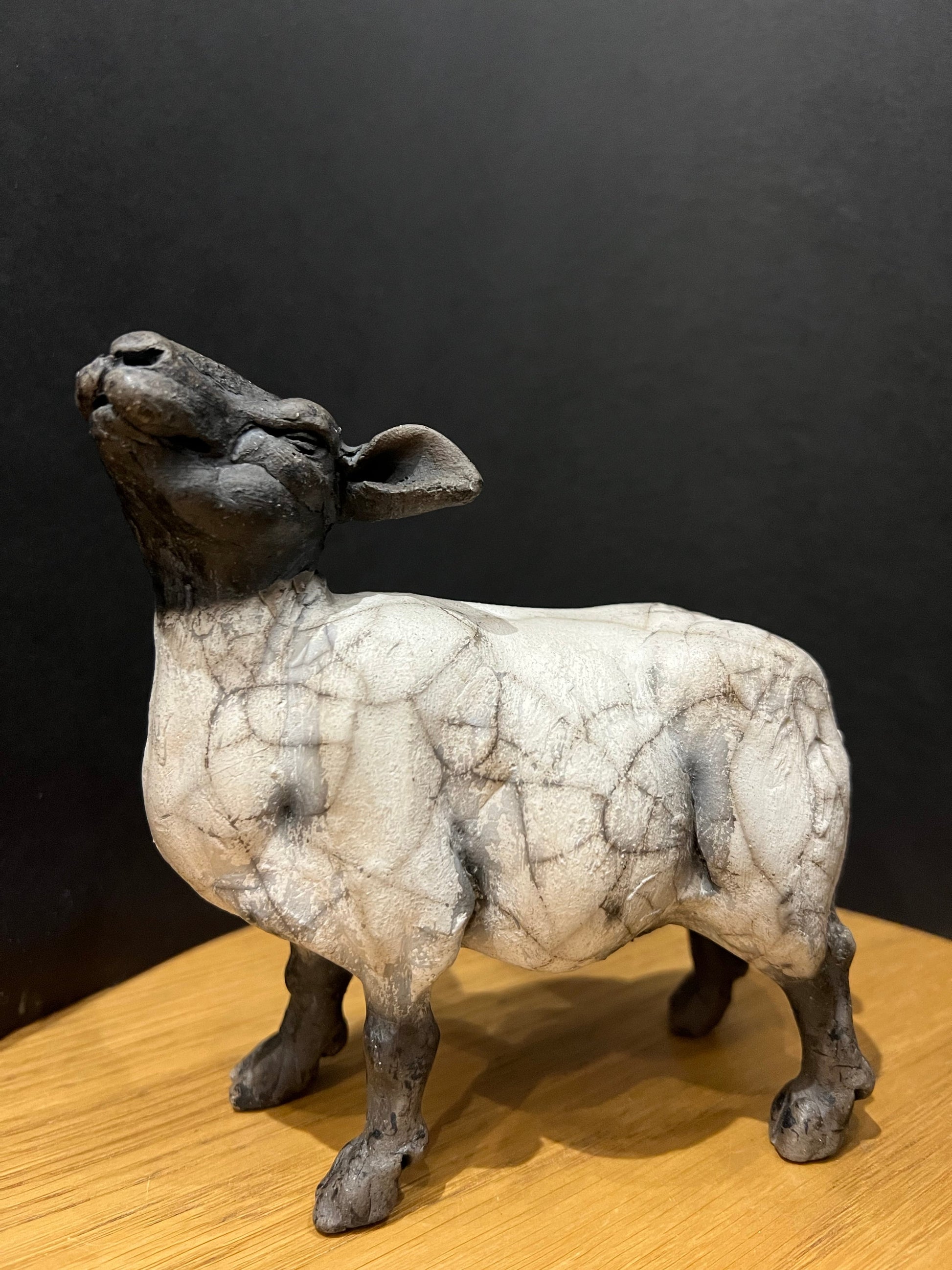 Christine Cummings Studio Bella Raku Sheep ORIGINAL - The Acorn Gallery, Pocklington 