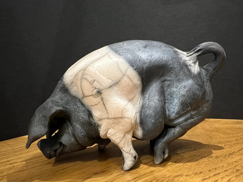 Flossie Mini Standing Ceramic Saddleback Pig ORIGINAL - Christine Cummings *NEW*