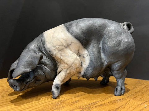 Mable Small Standing Ceramic Saddleback Pig ORIGINAL - Christine Cummings *NEW*