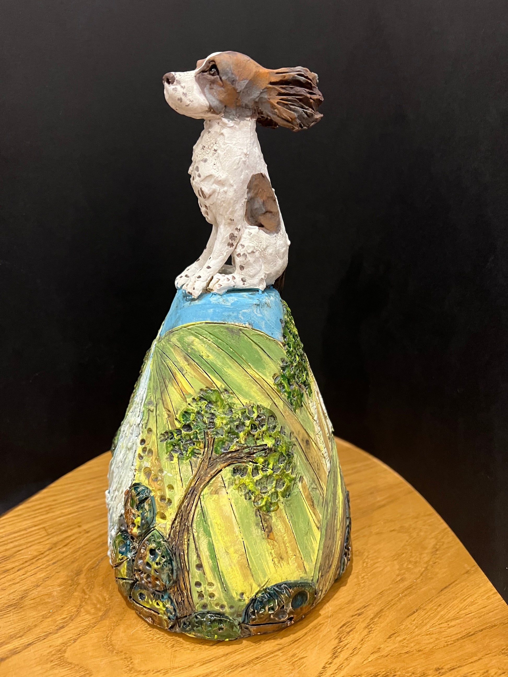 Christine Cummings Studio Spaniel On Top Of The World ORIGINAL - The Acorn Gallery, Pocklington