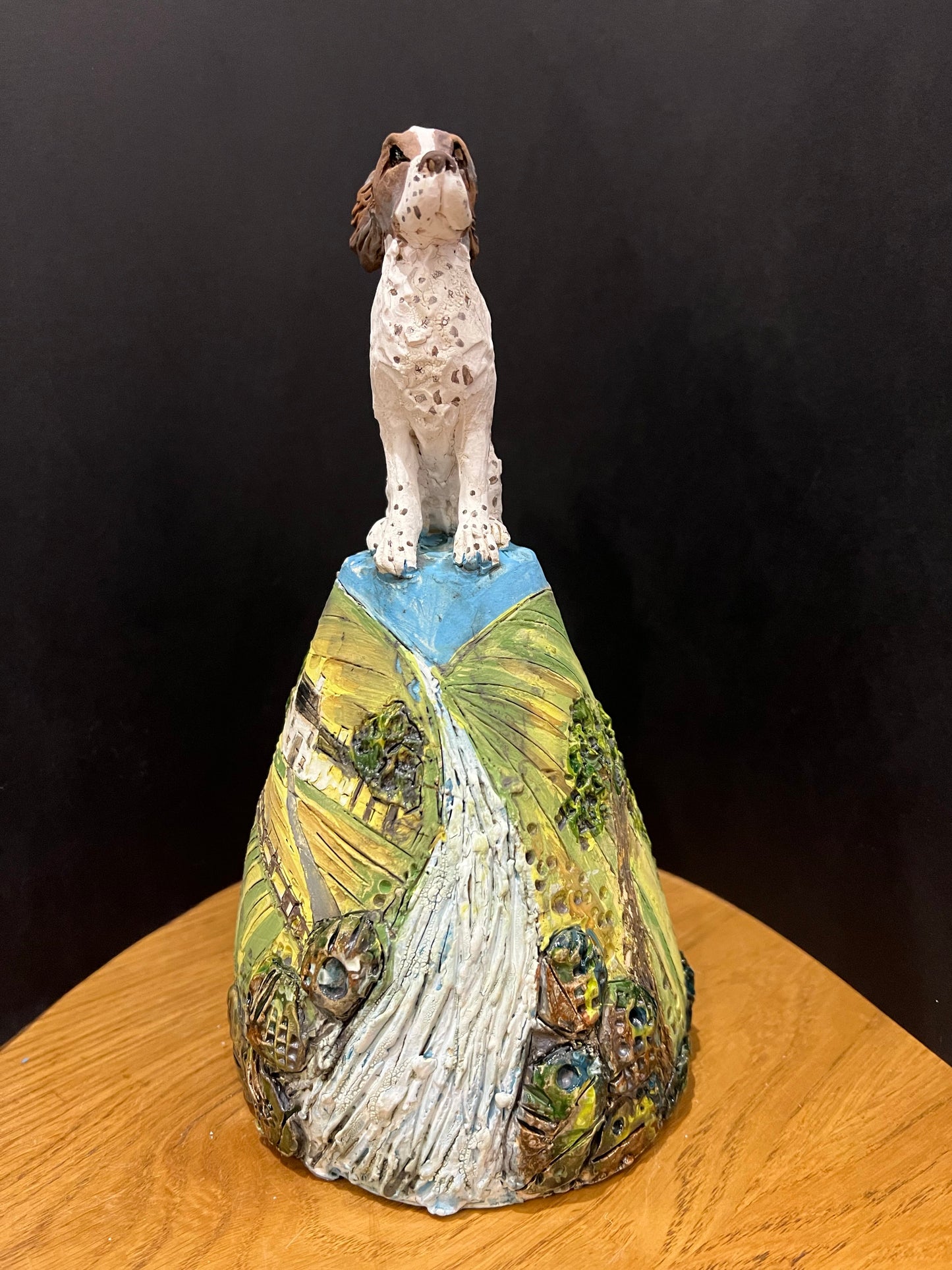 Christine Cummings Studio Spaniel On Top Of The World ORIGINAL - The Acorn Gallery, Pocklington