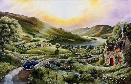 Caroline Deighton The Hills Of Home Original available from The Acorn Gallery, Pocklington