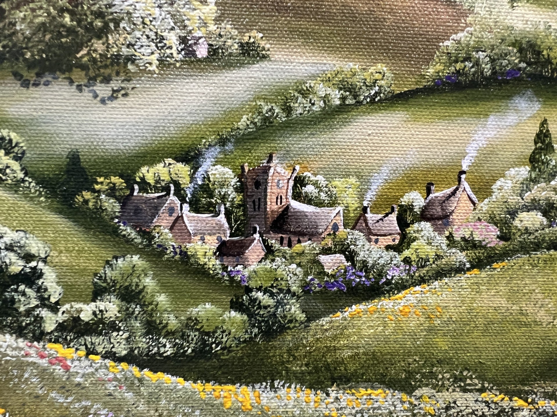 Caroline Deighton The Hills Of Home Original available from The Acorn Gallery, Pocklington