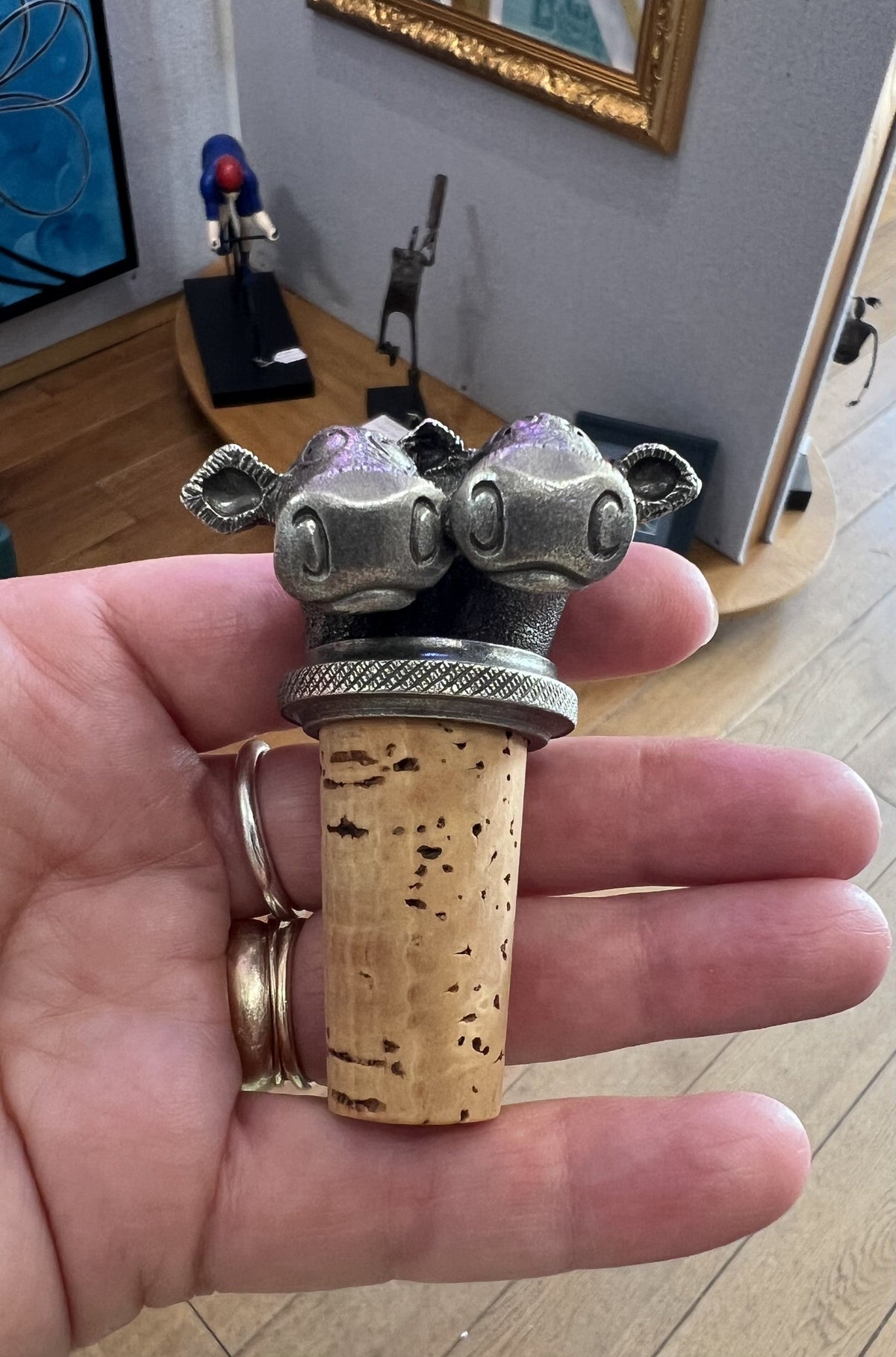 Caroline Shotton Cork Bottle Stopper available from The Acorn Gallery, Pocklington