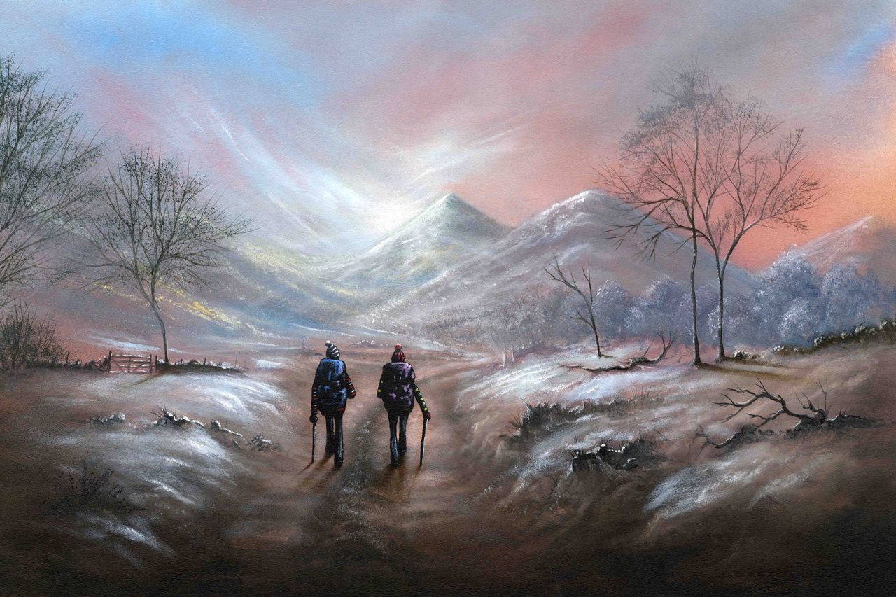 A Winters Ramble by Danny Abrahams sold by The Acorn Gallery in Pocklington. New paintings available so call for latest availability on 01759 307652. 