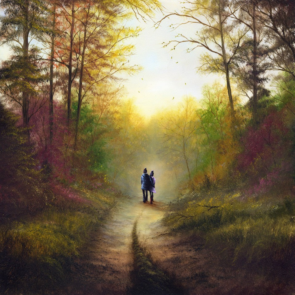 Danny Abrahams Cosy Hearts And Falling Leaves Limited Edition Print available from The Acorn Gallery, Pocklington