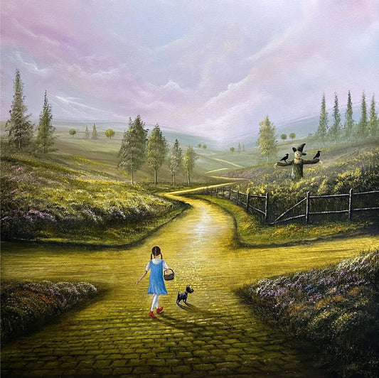 Follow the Yellow Brick Road Framed Print by Danny Abrahams. Available from The Acorn Gallery in Pocklington. Visit us or shop online. UK Delivery. Call 01759 307652. 