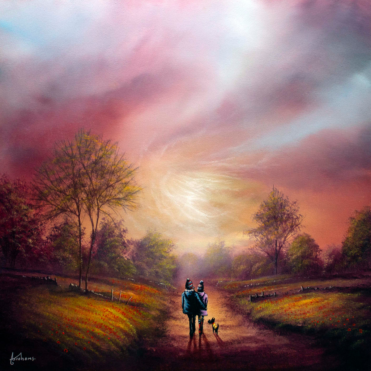 Danny Abrahams Always Together Never Apart Original sold by The Acorn Gallery in POcklington. Shop online for new paintings or call us for the latest availability or to discuss a commission. Call 01759 307652.