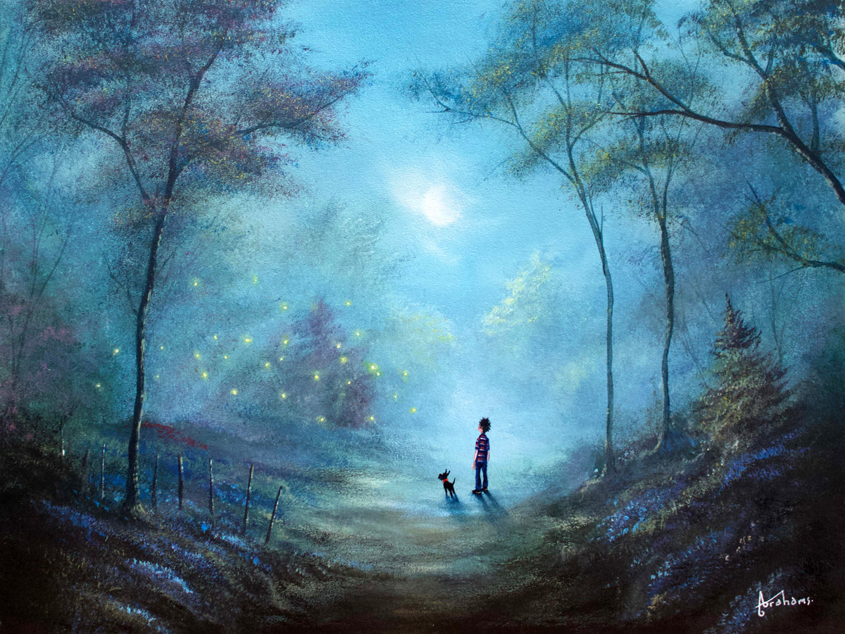 Danny Abrahams Night Skies and Fireflies Original available from The Acorn Gallery in Pocklington. Order online or call us on 01759 307652. 