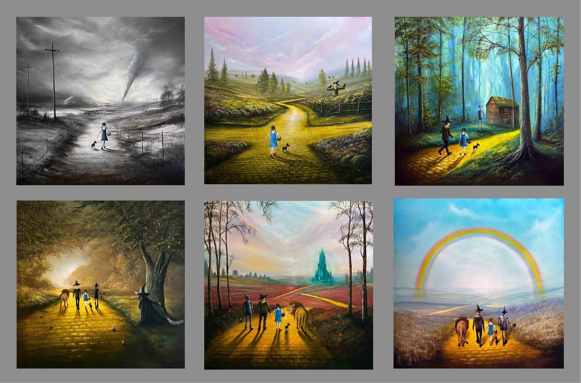 The Wonderful Wizard of Oz, a full set of six framed prints by Danny Abrahams. Available in two sizes from The Acorn Gallery, Pocklington. Visit the gallery or shop online or call us on 01759 307652.