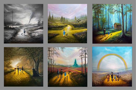The Wonderful Wizard of Oz, a full set of six framed prints by Danny Abrahams. Available in two sizes from The Acorn Gallery, Pocklington. Visit the gallery or shop online or call us on 01759 307652.
