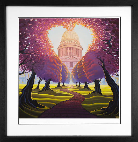 Derrick Fielding St. Paul's Romance Paper Print Framed in Black - The Acorn Gallery, Pocklington 