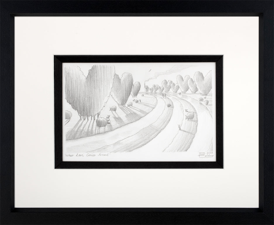 Derrick Fielding When Love Comes Around Original Sketch Framed - The Acorn Gallery, Pocklington
