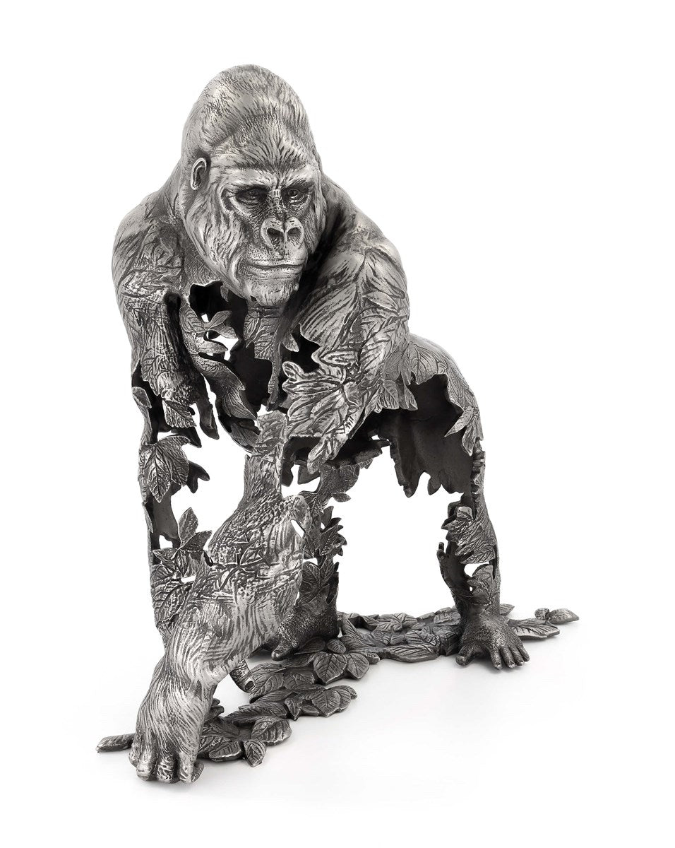 Stunning Dean Kendrick Mountain King Gorilla Sculpture. This impressive contemporary sculpture is available from The Acorn Gallery in Pocklington. Order online or call us on 01759 307652.