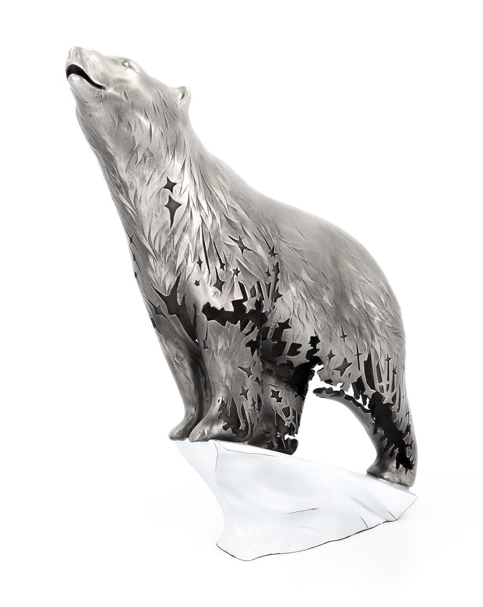 This Stunning Dean Kendrick Northern Lights Polar Bear Sculpture. This impressive contemporary sculpture is available from The Acorn Gallery in Pocklington. Order online or call us on 01759 307652.