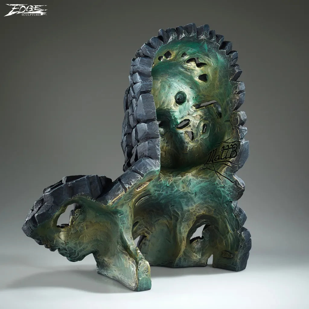 Rear view of the Mountain Gorilla Bust in black by EDGE Sculpture available to order at The Acorn Gallery in Pocklington. EDGE Sculpture Code EDB36. Order online or call us on 01759 307652. Delivery available.