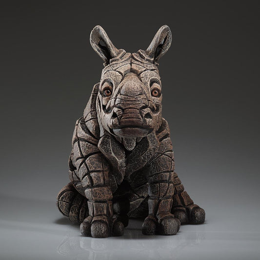 Rhinoceros Calf White by Edge Sculpture