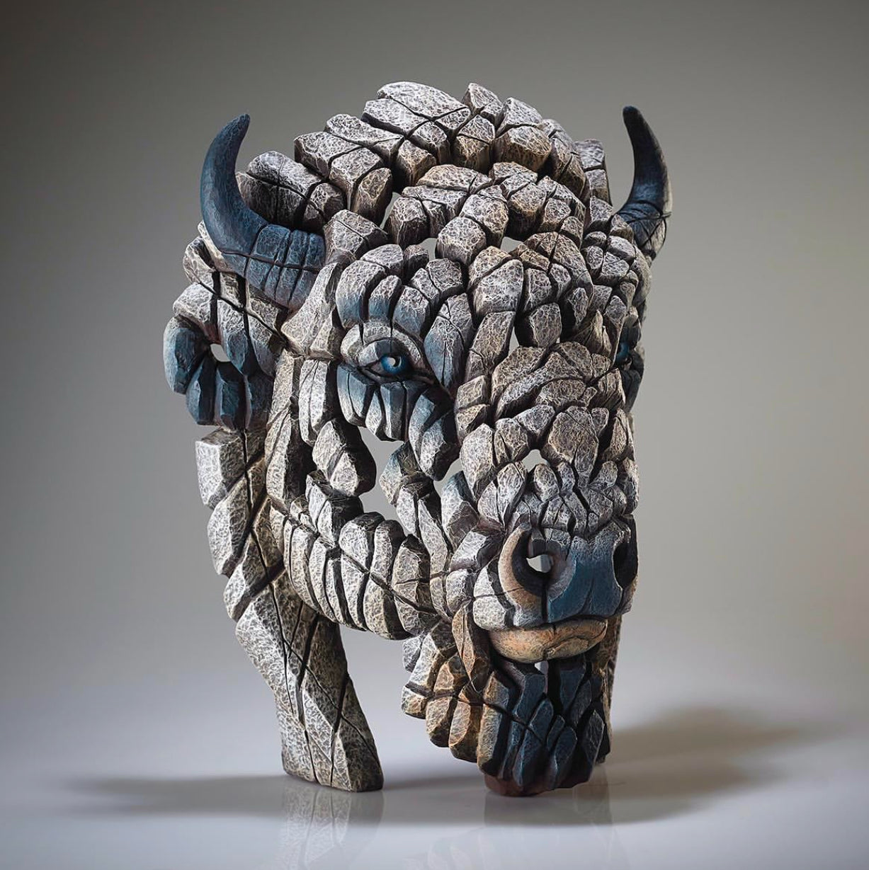 EDGE Sculpture North American Buffalo Bison Bust Spirit Buffalo White - The Acorn Gallery, Pocklington 