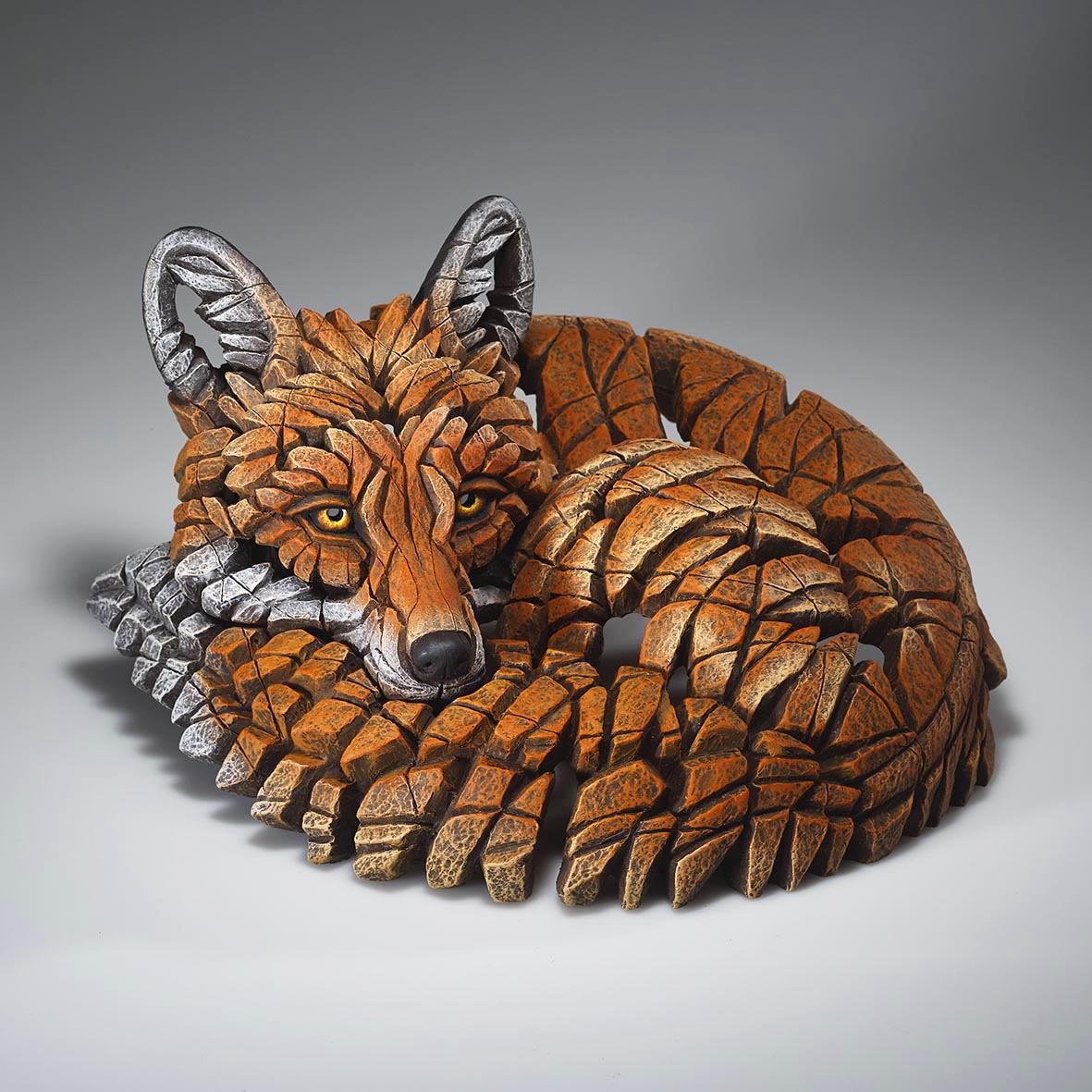 Curled Up Fox by EDGE Sculpture at The Acorn Gallery Pocklington. 