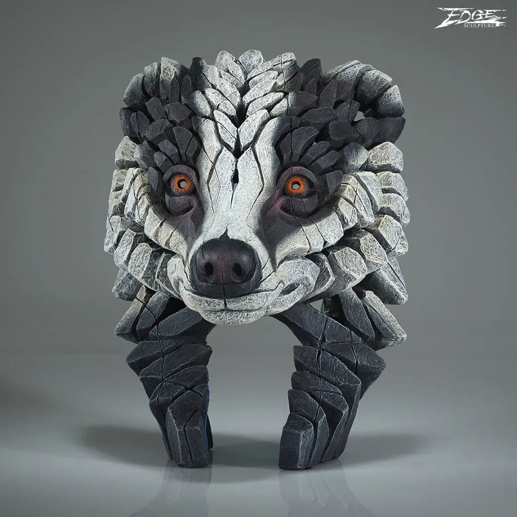 EDGE Sculpture Badger Bust EDB37 - The Acorn Gallery, Pocklington 