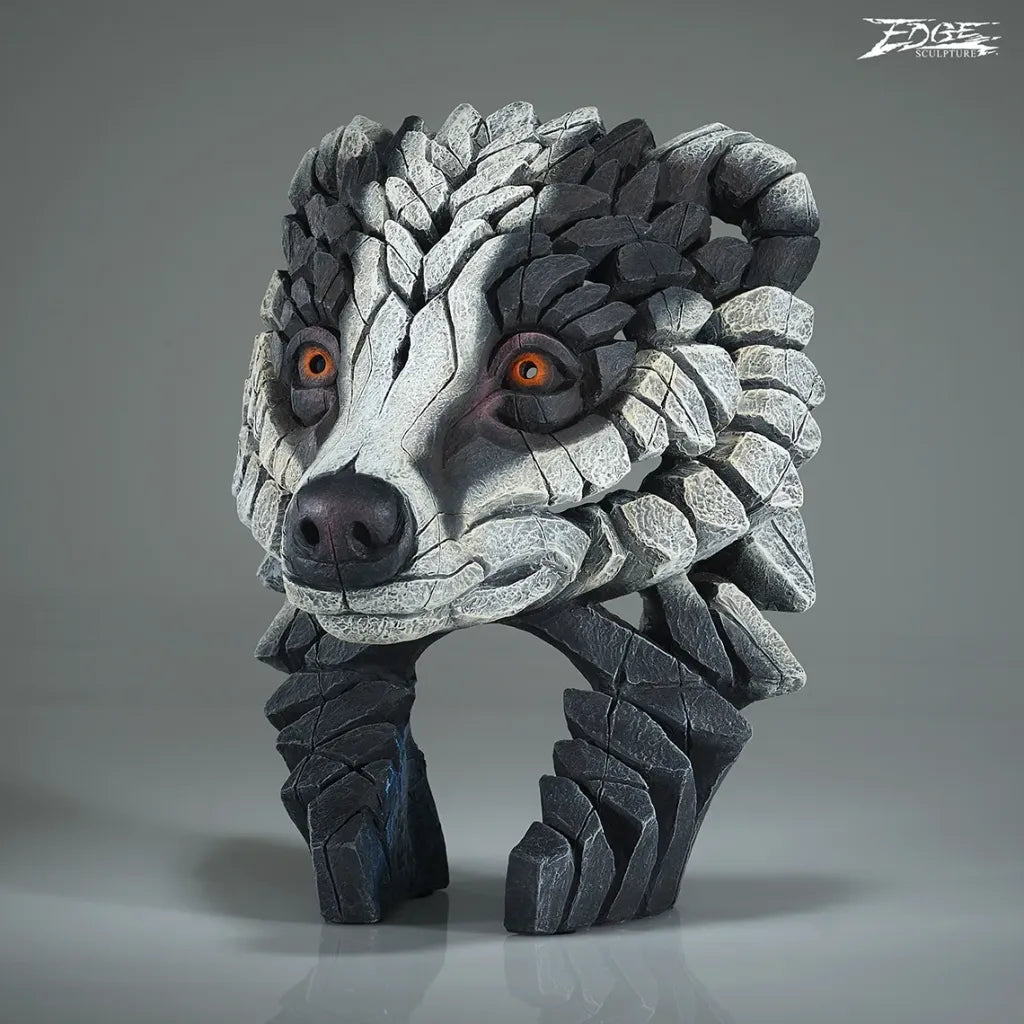 EDGE Sculpture Badger Bust EDB37 - The Acorn Gallery, Pocklington 