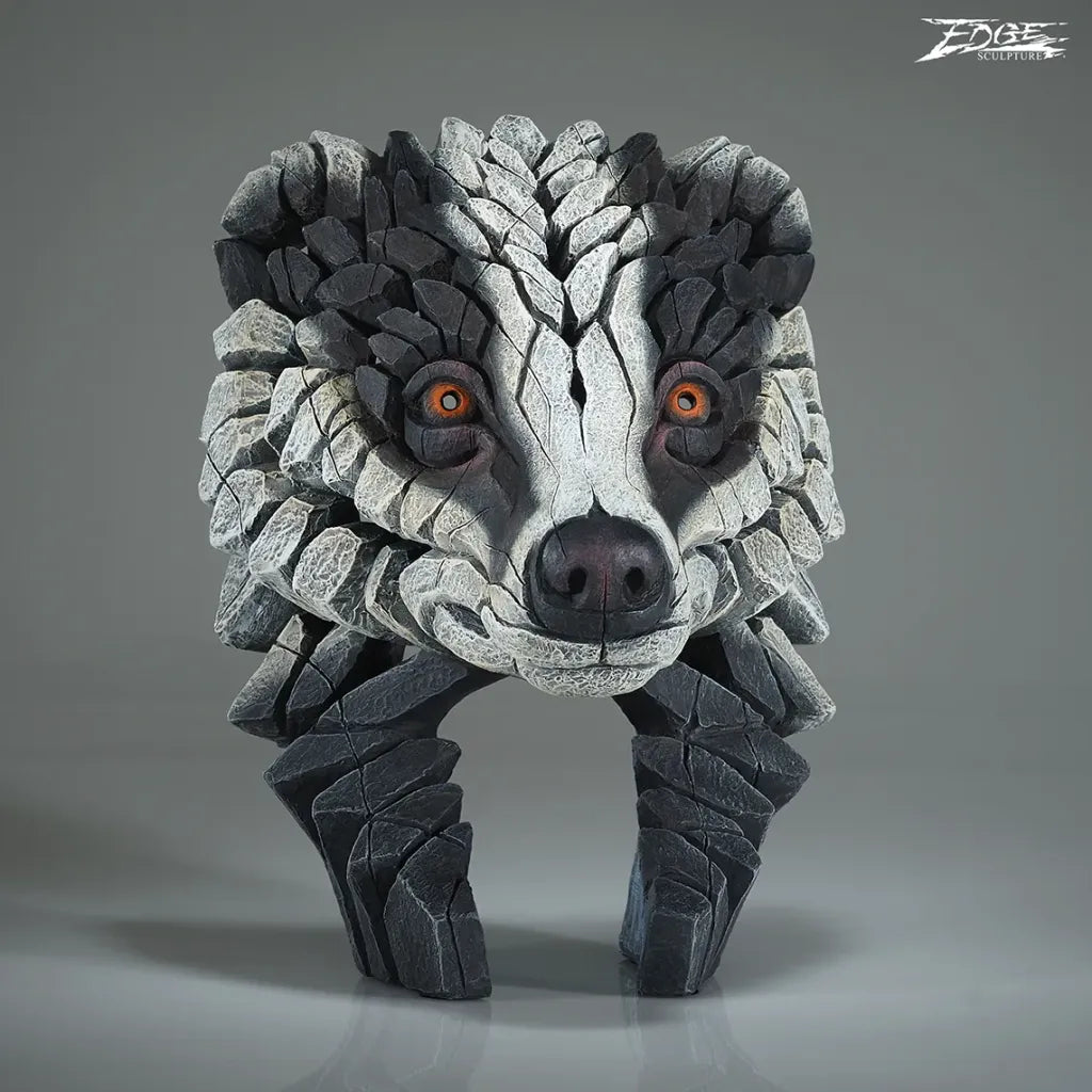 EDGE Sculpture Badger Bust EDB37 - The Acorn Gallery, Pocklington 