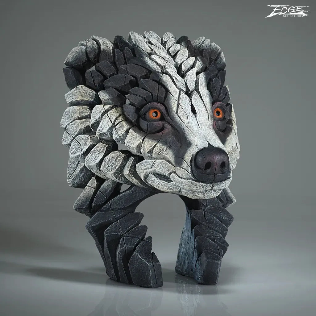EDGE Sculpture Badger Bust EDB37 - The Acorn Gallery, Pocklington  