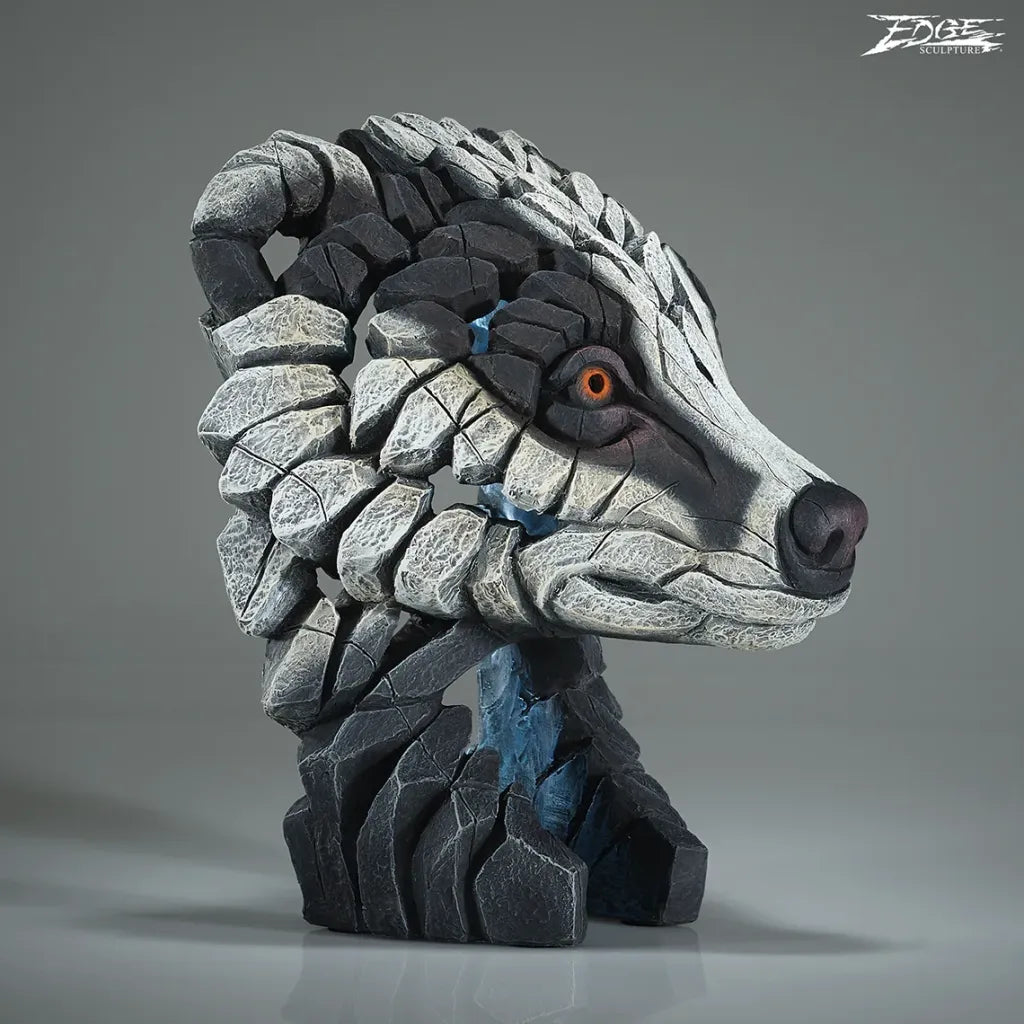 EDGE Sculpture Badger Bust EDB37 - The Acorn Gallery, Pocklington 